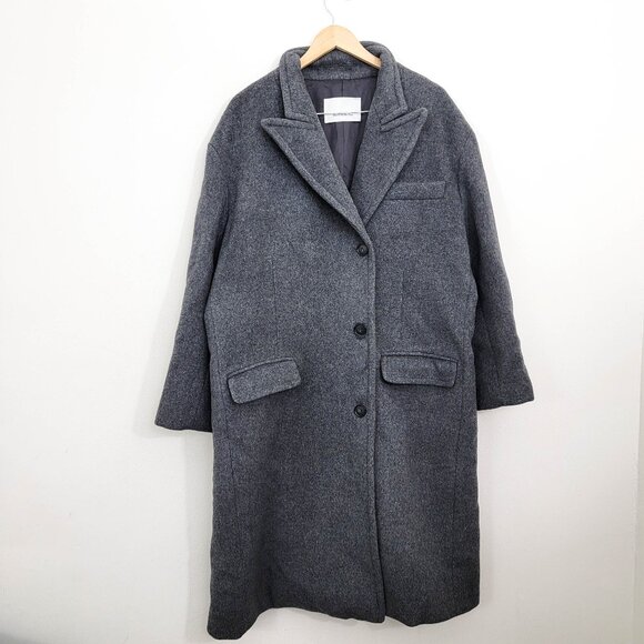 The Frankie Shop Anya Oversized Wool Coat in Grey XS/S - Picture 2 of 9